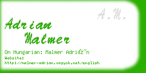 adrian malmer business card